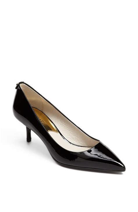 michael kors black heel with zipper|michael kors kitten heel pump.